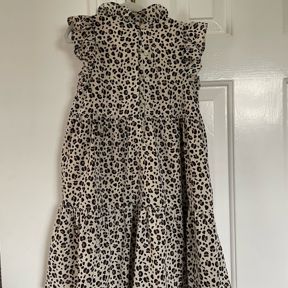 Janie & Jack Leopard Ruffle Dress Size 5 - Picture 4 of 5